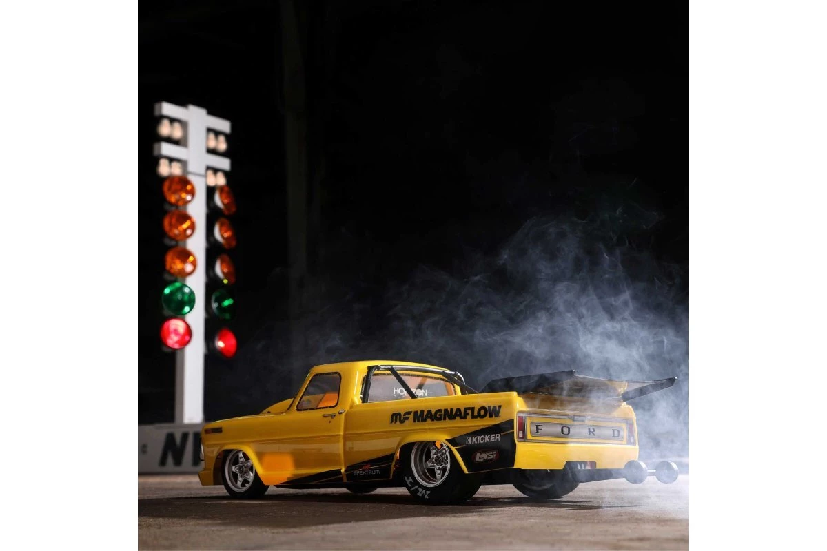 LOS03045T1 | Losi 1/10 1968 Ford F100 22S No Prep 2WD Electric Brushless RTR RC Drag Car - Magnaflow 4 LOS03045T1 | Losi 1/10 1968 Ford F100 22S No Prep 2WD Electric Brushless RTR RC Drag Car - Magnaflow - Image 4