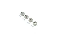 LOS232031 | Losi Gunmetal Aluminium 12mm Wheel Hexes 4Pcs W/ Pins