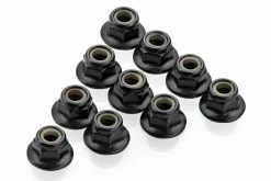 LOS235015 | Losi 5x0.8mm Black Aluminium Flanged Nyloc Serrated Wheel Nuts 10Pcs