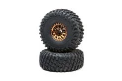 LOS43028 | Losi 2.2/3.0" BFGoodrich Mud-Terrain KM3 Tyres On Copper Rims - Glued Wheels 2Pcs
