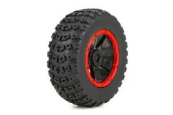 LOS45004 | Losi 4.7/5.5" DBXL Off Road Tyres On Black/Red Rims - Beadlocked Wheels 2Pcs