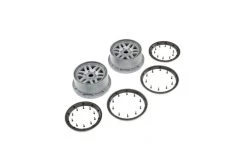 LOS45022 | Losi 4.7/5.5" 5IVE-T 2.0 Grey Rims & Beadlock Set 2Pcs
