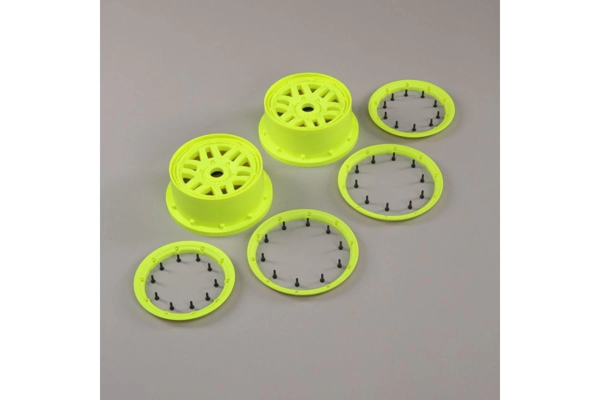 LOS45024 | Losi 4.7/5.5" 5IVE-T 2.0 Flo Yellow Rims & Beadlock Set 2Pcs 1 LOS45024 | Losi 4.7/5.5" 5IVE-T 2.0 Flo Yellow Rims & Beadlock Set 2Pcs