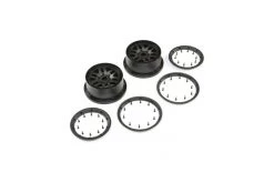 LOS45025 | Losi 4.7/5.5" 5IVE-T 2.0 Black Rims & Beadlock Set 2Pcs