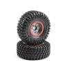 LOS45029 | Losi 3.2" Maxxis Creepy Crawler LT Tyres On Red/Grey Rims - Glued Wheels 2Pcs
