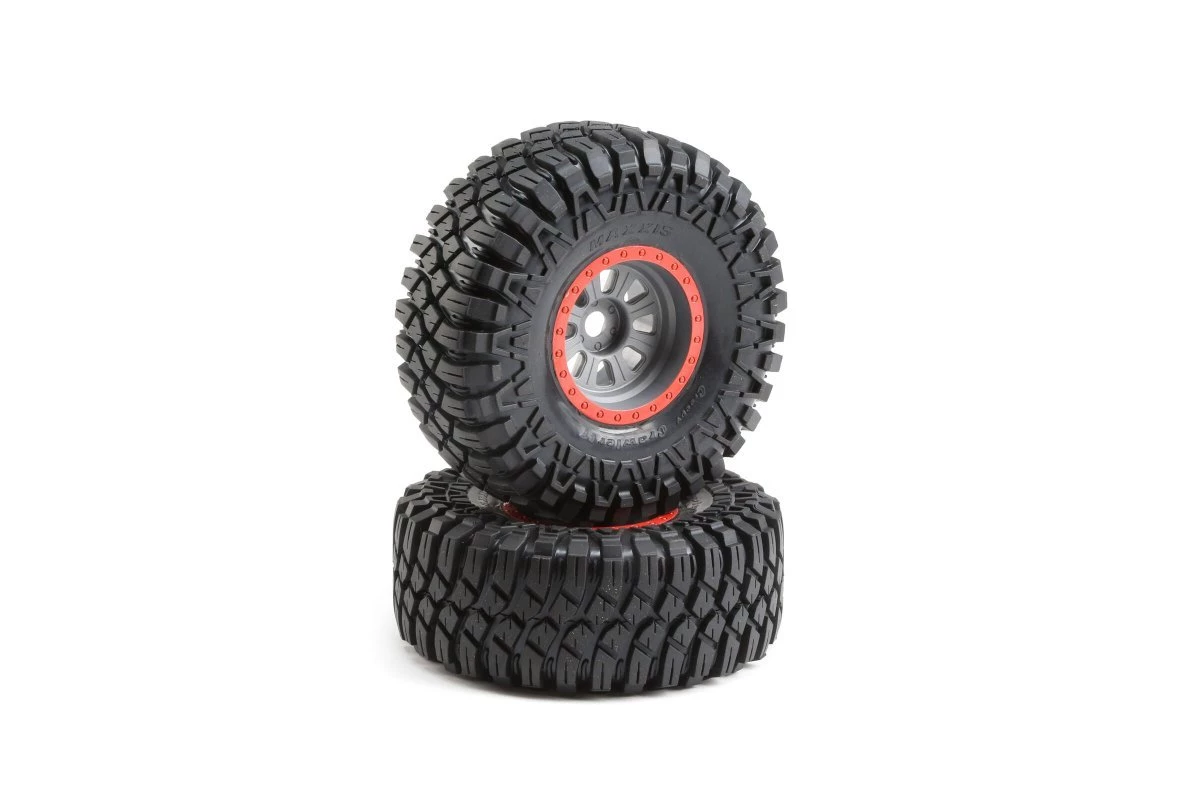 LOS45029 | Losi 3.2" Maxxis Creepy Crawler LT Tyres On Red/Grey Rims - Glued Wheels 2Pcs 1 LOS45029 | Losi 3.2" Maxxis Creepy Crawler LT Tyres On Red/Grey Rims - Glued Wheels 2Pcs