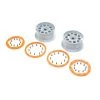 LOS45032 | Losi 4.7/5.5" DBXL-E 2.0 Silver Rims & Orange Beadlock Set 2Pcs