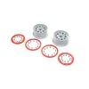 LOS45033 | Losi 4.7/5.5" DBXL-E 2.0 Silver Rims & Red Beadlock Set 2Pcs
