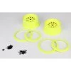 LOSB7035 | Losi 4.7/5.5" 5IVE-T Flo Yellow Rims & Beadlock Set 2Pcs