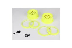 LOSB7035 | Losi 4.7/5.5" 5IVE-T Flo Yellow Rims & Beadlock Set 2Pcs